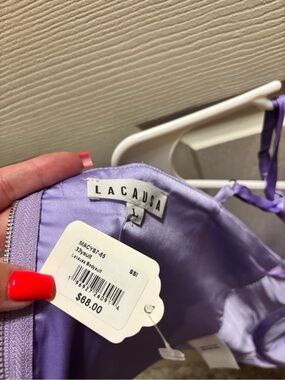 LACAUSA Lavender Satin Bodysuit
